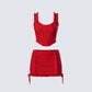 Kimona Red Ruffle Set