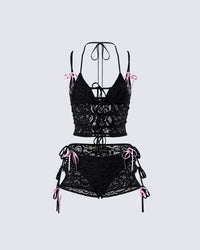 Halsey Black Lace Set