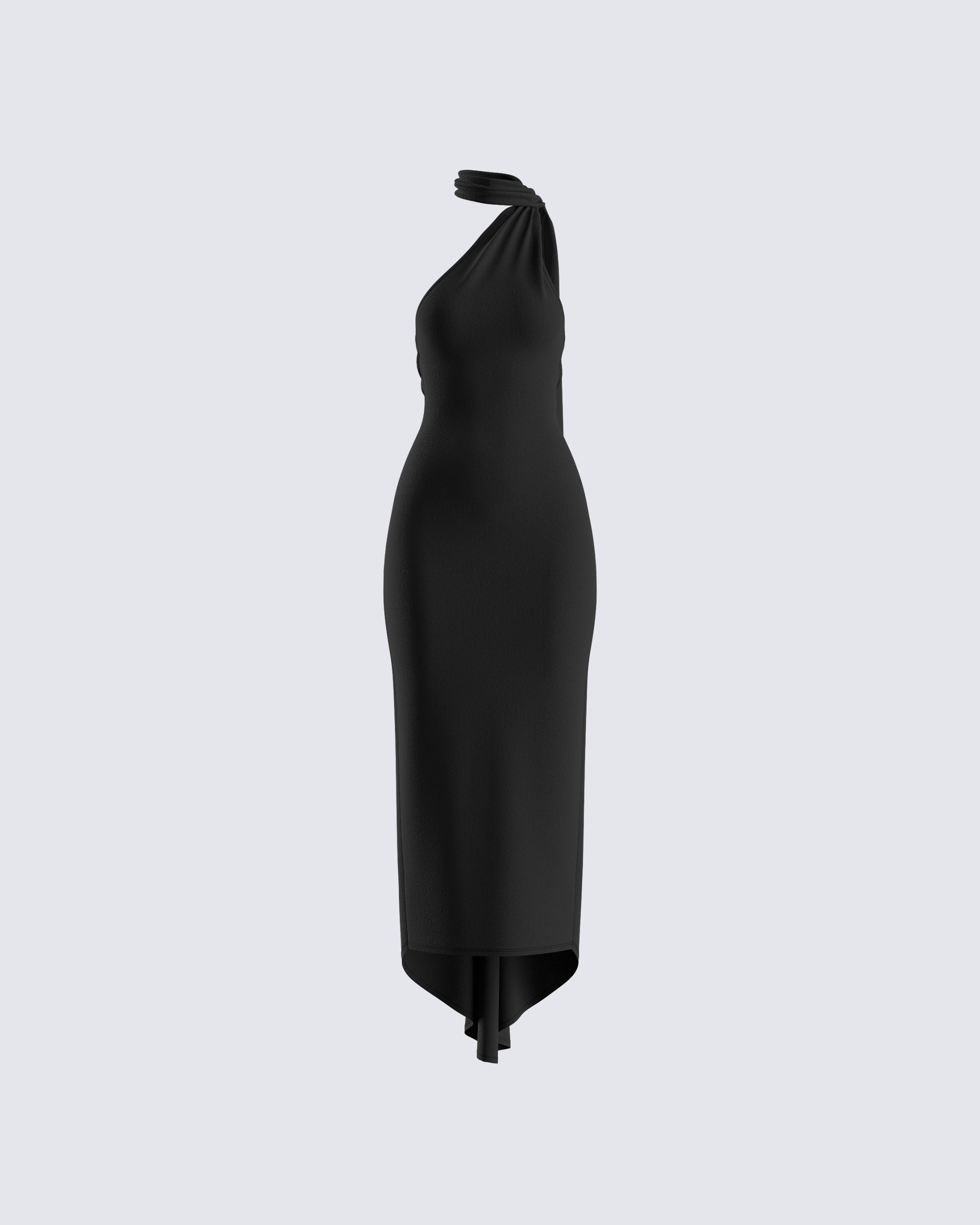 Black One Shoulder Maxi Dress - Bodycon Evening Gown FINESSE Black One Shoulder Maxi Dress - Bodycon Evening Gown FINESSE