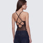 Autumn Black Mesh Lace Up Bodysuit