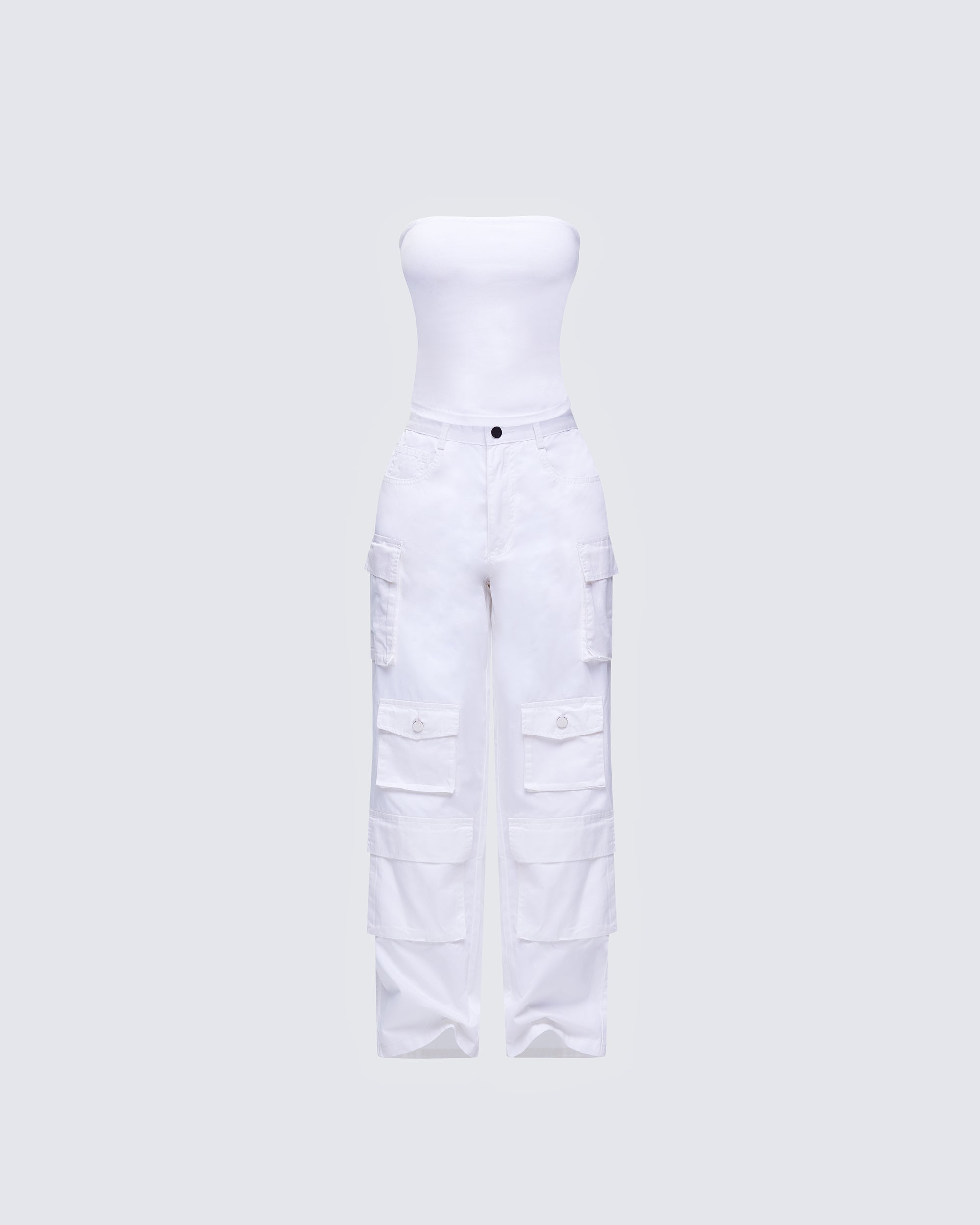 Chima White Cargo Twill Pant – FINESSE