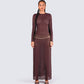 Landis Brown Knit Maxi Dress