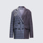 Dionne Grey Mixed Check Double Breasted Blazer