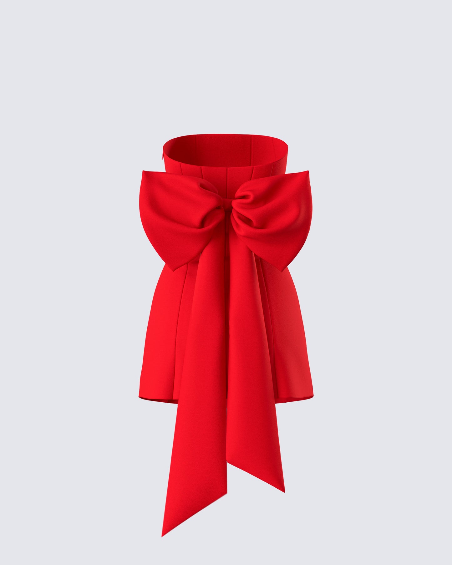 McKay Red Strapless Bow Mini Dress