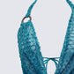 Zayla Blue Net Cowl Neck Top