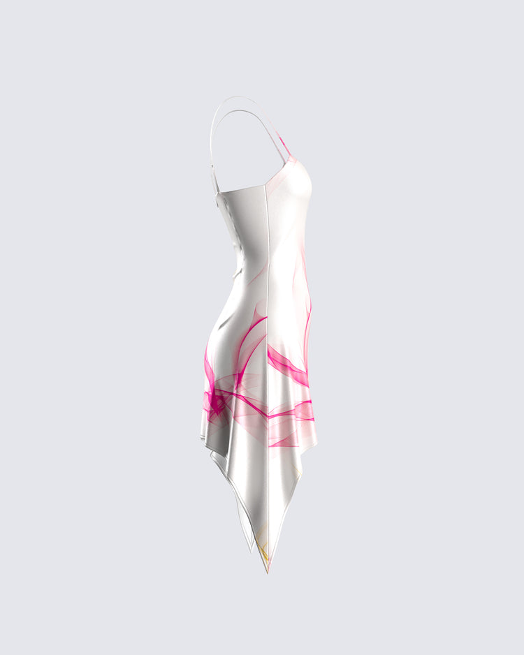 Luisa Pink Print Mini Dress