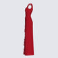 Kimoni Red Ruffle Corset Maxi Dress