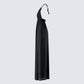 Leida Black Halter Maxi Dress