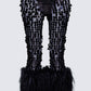 Zumi Black Fishnet Sequin Pants