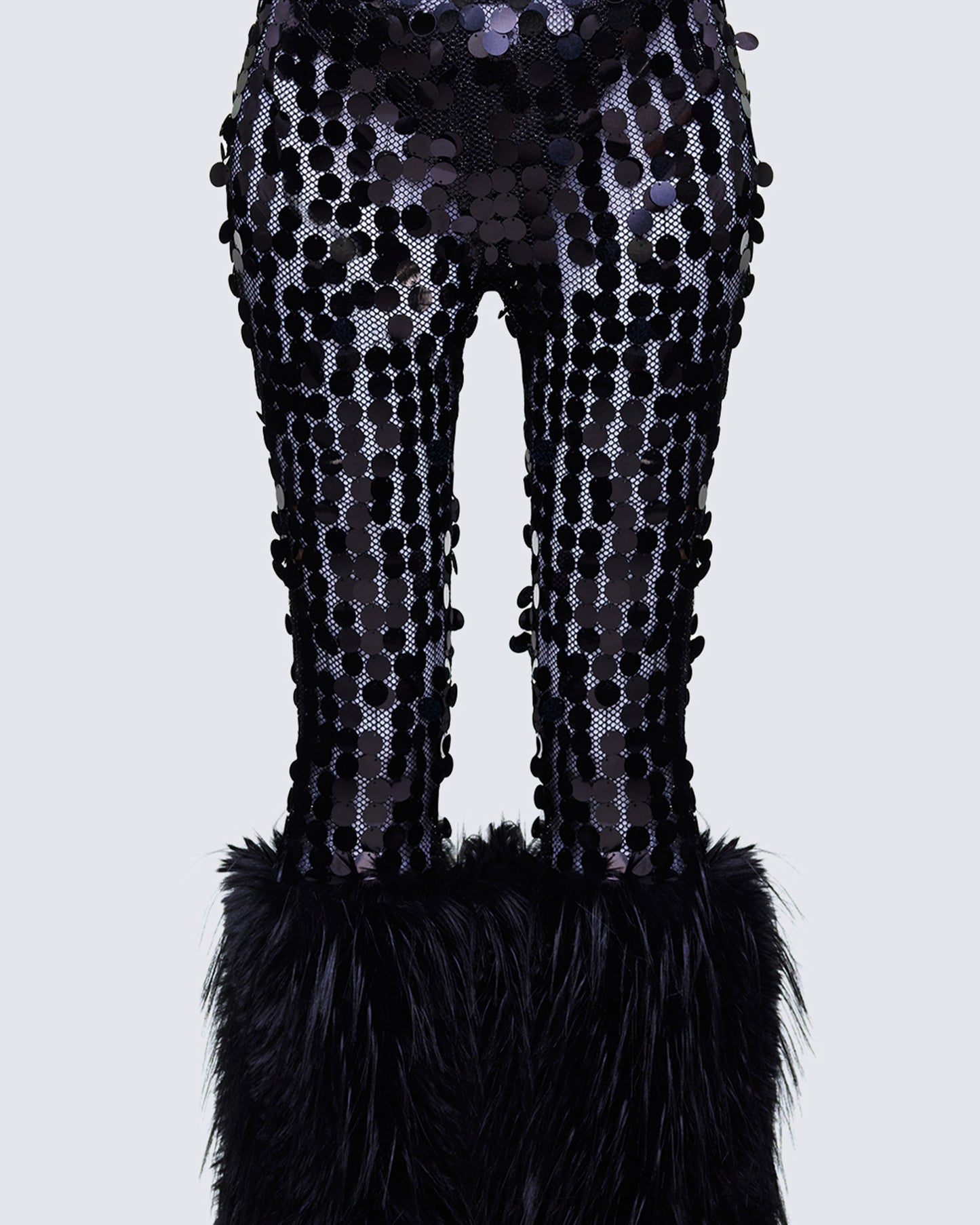 Zumi Black Fishnet Sequin Pants
