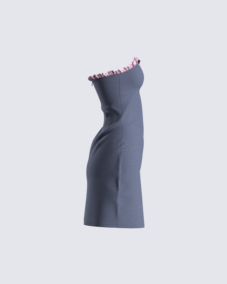 Lukas Grey Strapless Mini Dress