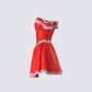 Masami Red Polka Dot Off Shoulder Dress