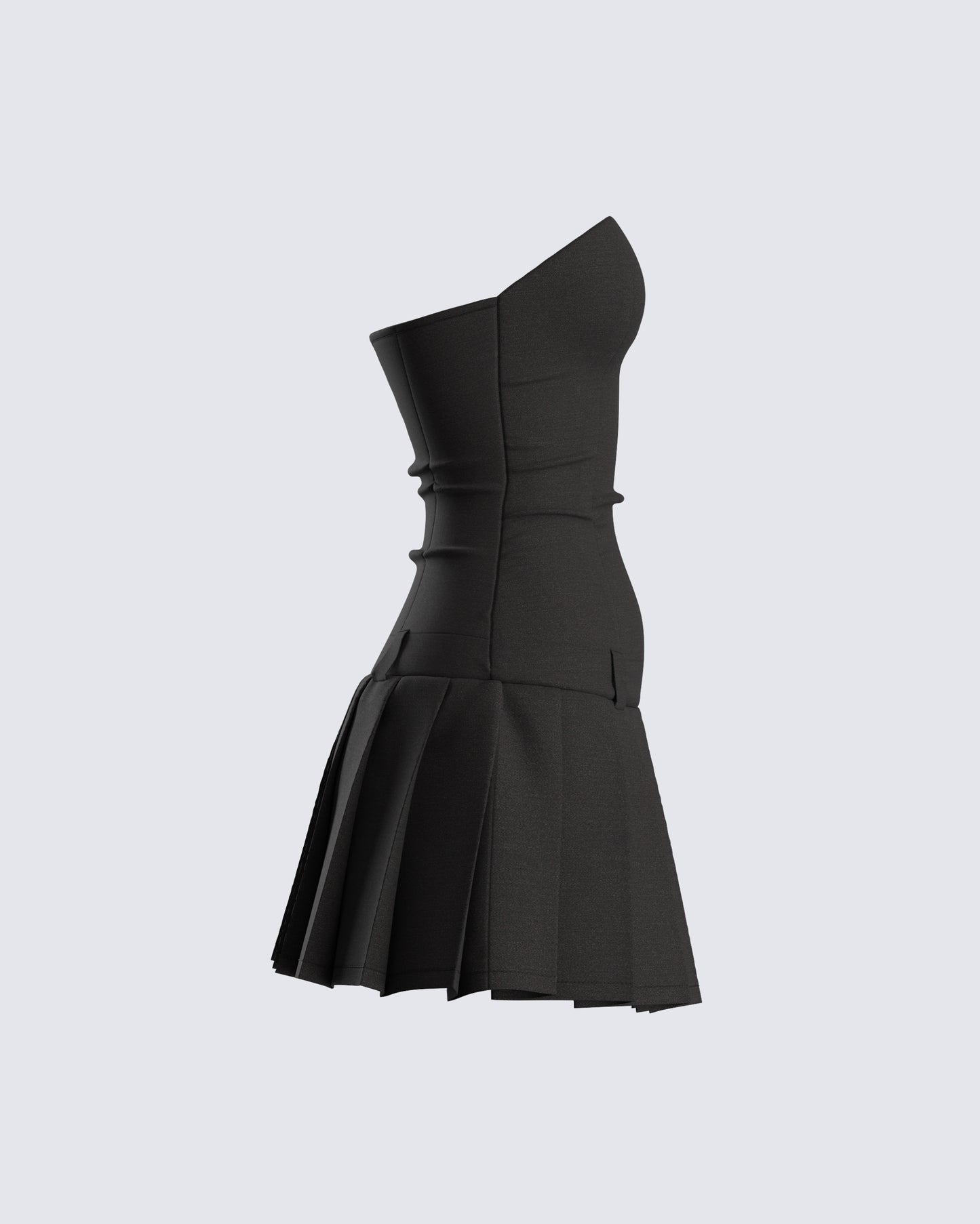 Ali Black Pleated Mini Dress