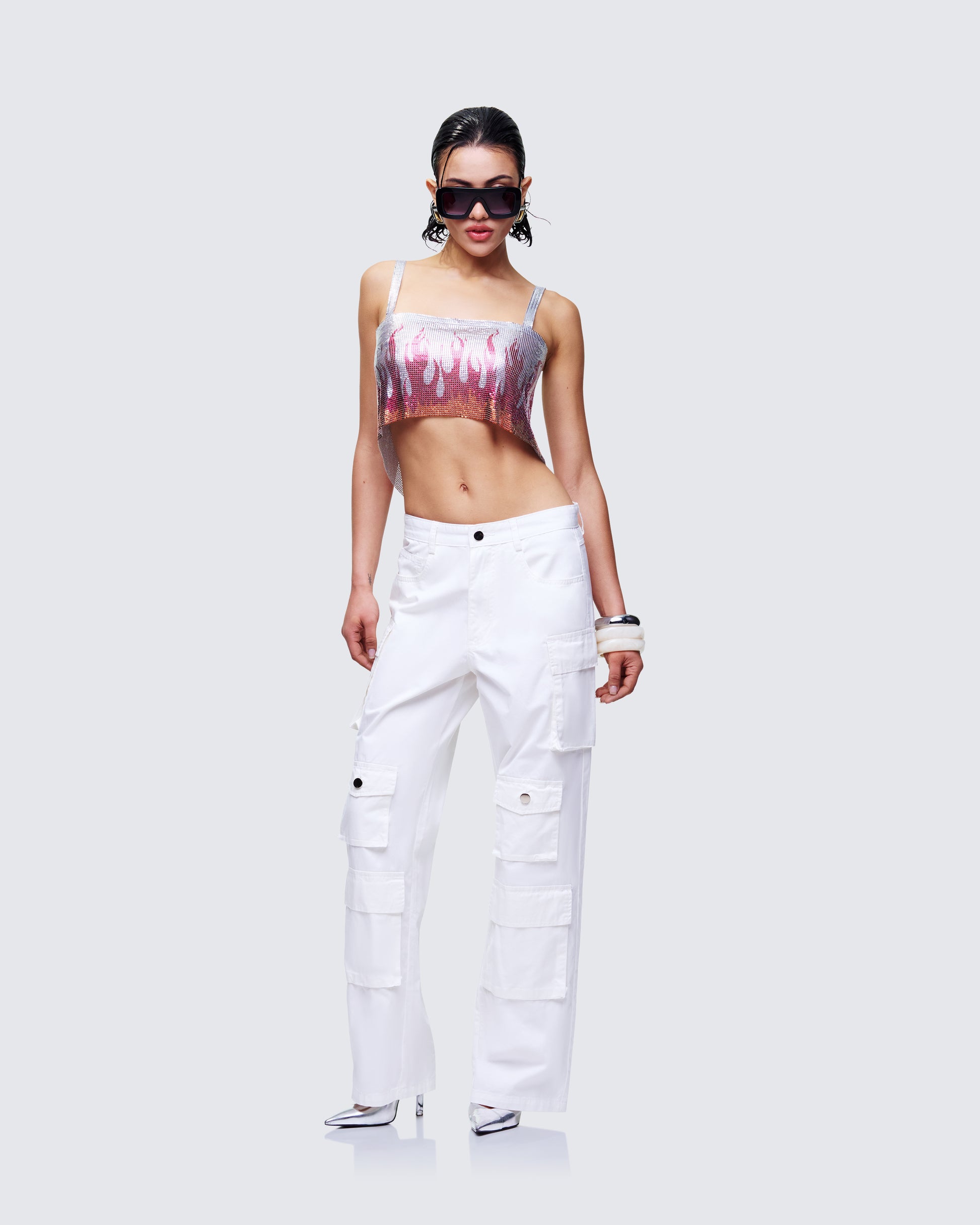 Women's cotton matching set styled on model – FINESSE