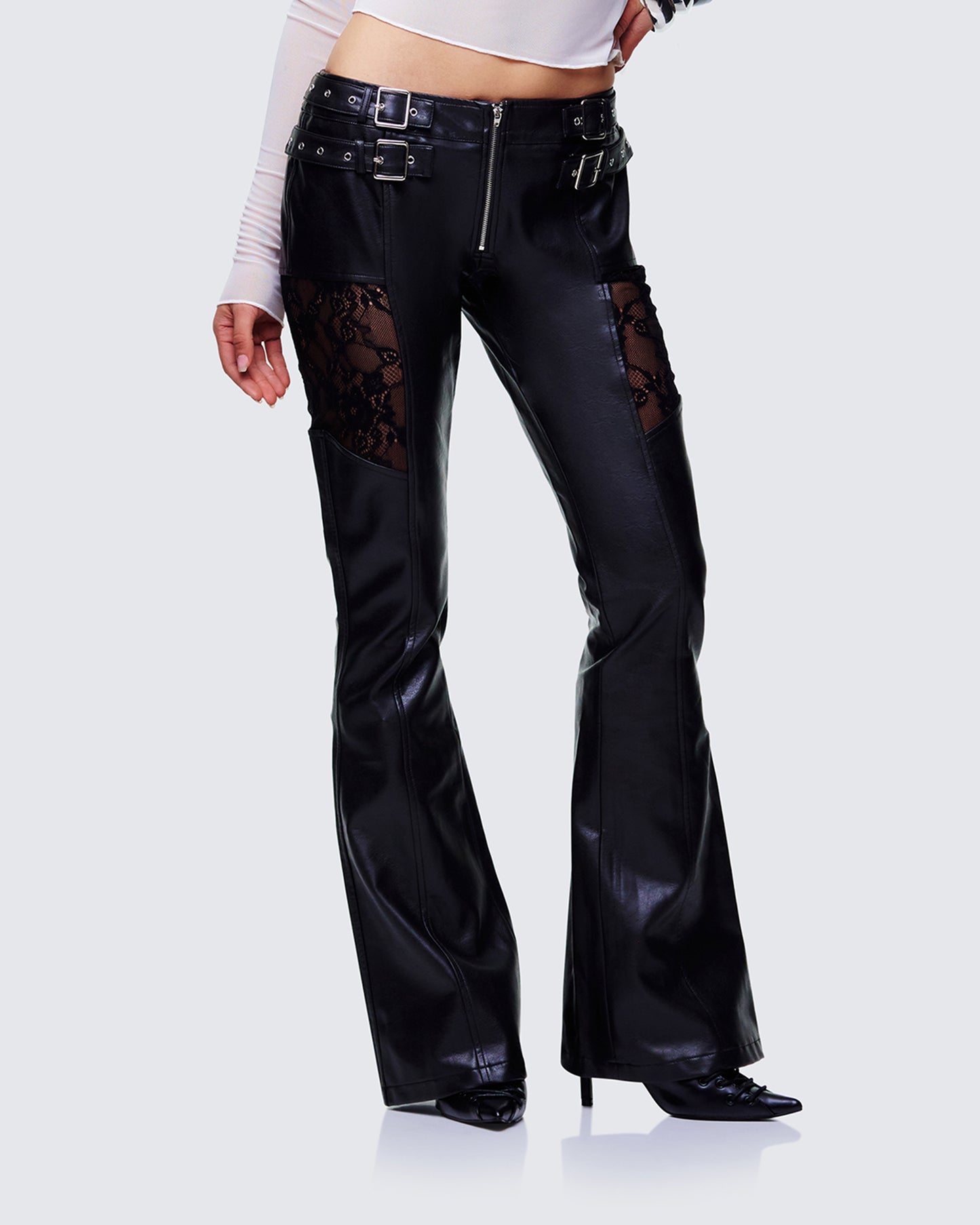 Vyra Black Vegan Leather Pants