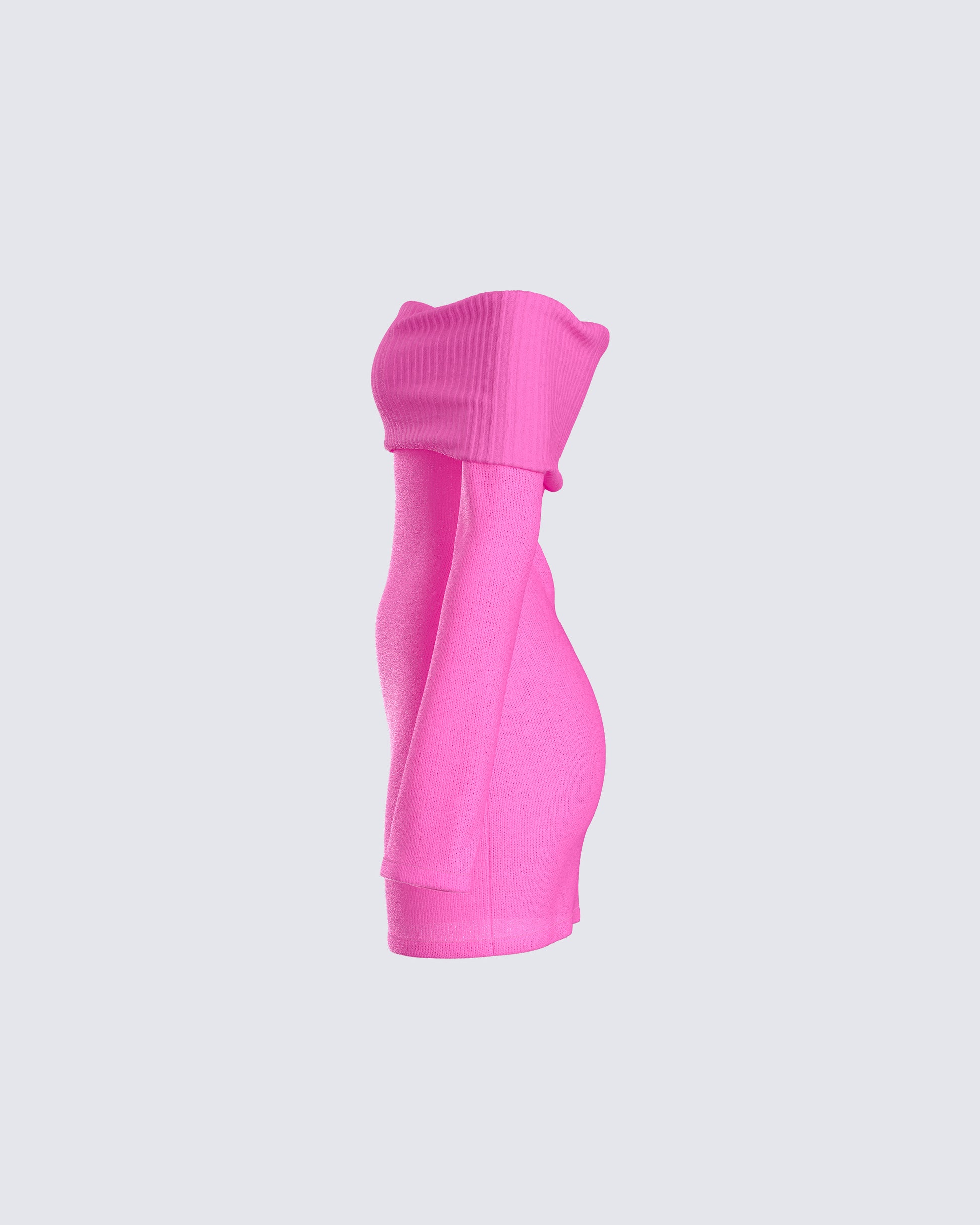 Pink Off-Shoulder Mini Dress - Ribbed Knit Bodycon FINESSE Pink Off-Shoulder Mini Dress - Ribbed Knit Bodycon FINESSE