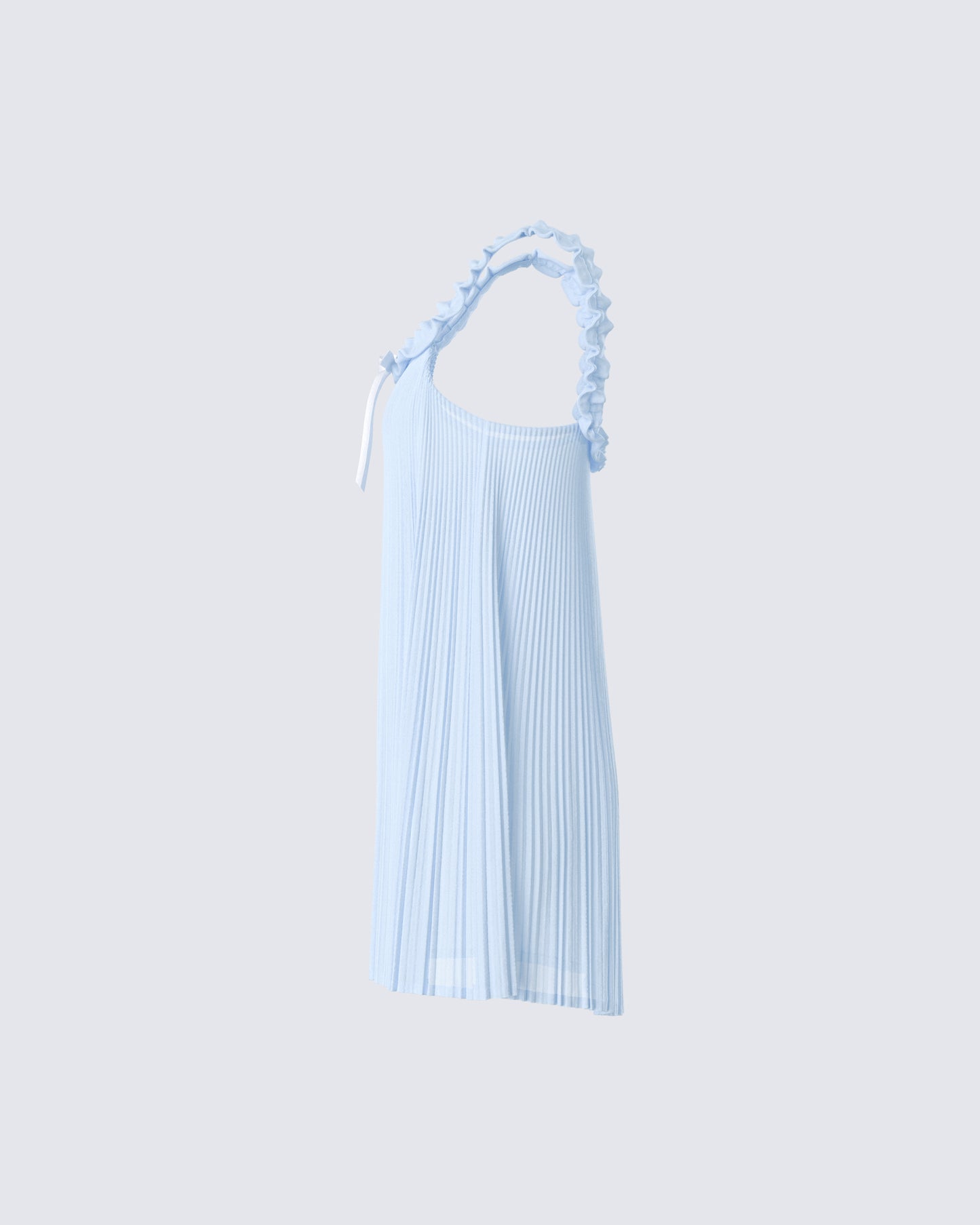 Olwen Baby Blue Plisse Mini Dress