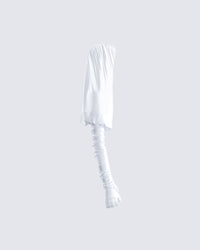 Alexa White Gauze Hooded Shrug