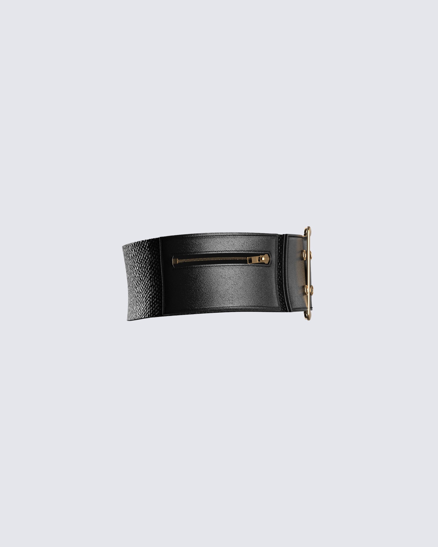 Marina Black Leather Wide Belt