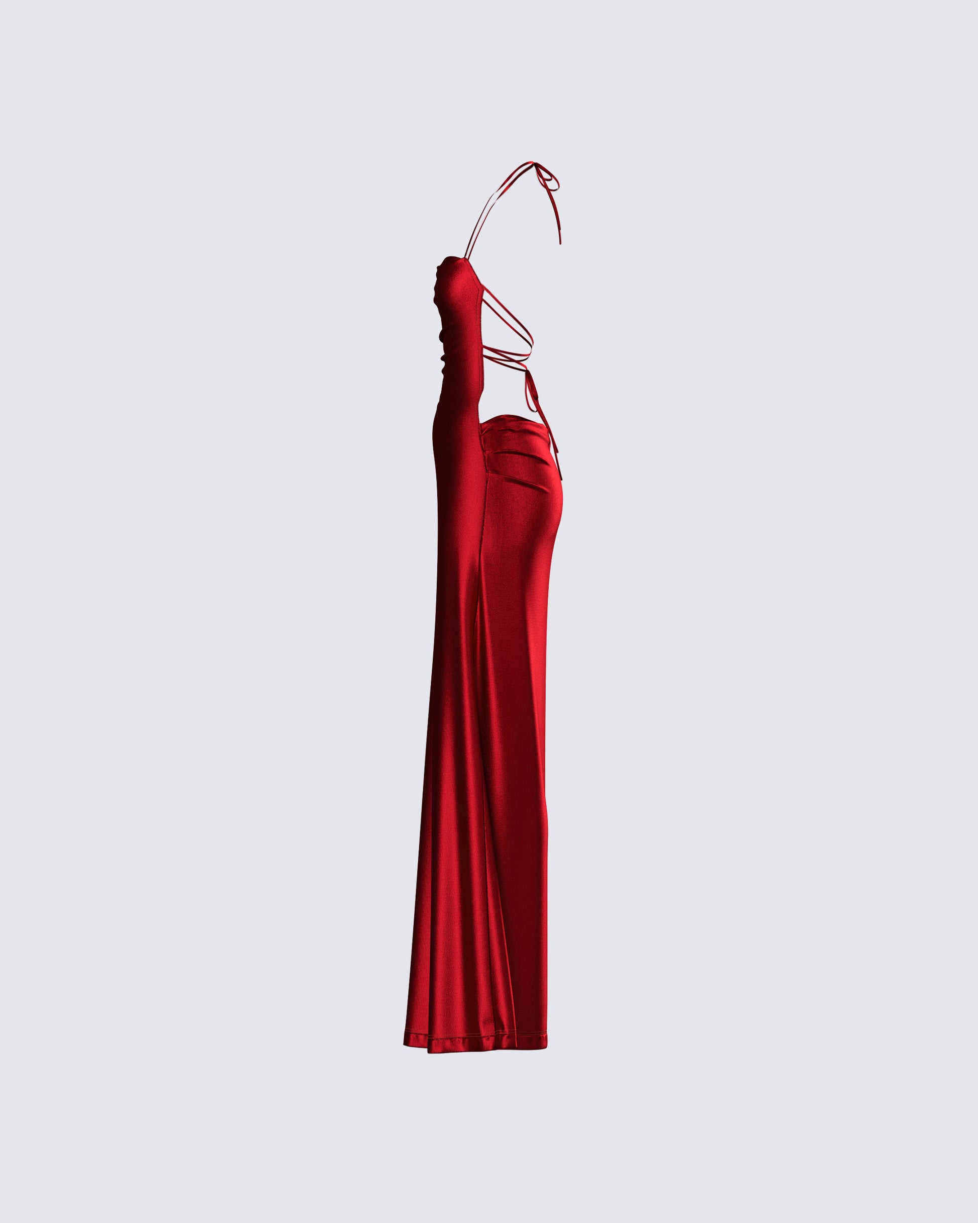 Red Metallic Halter Gown Red Metallic Halter Gown