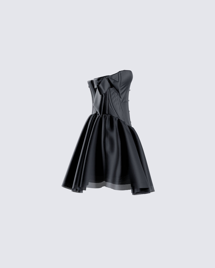 Clem Black Corset Mini Dress