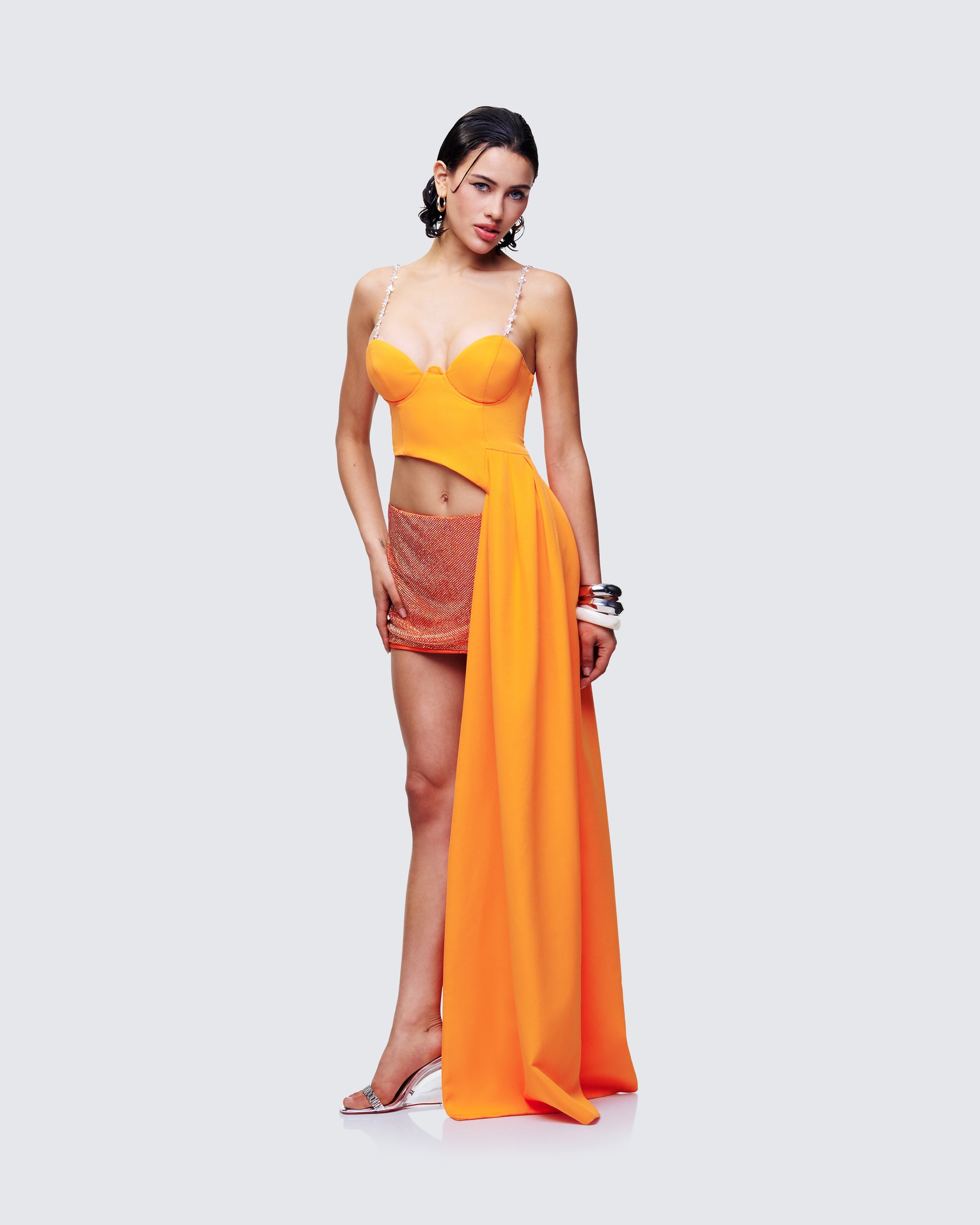 Bellamy Orange Asymmetric Top - side angle