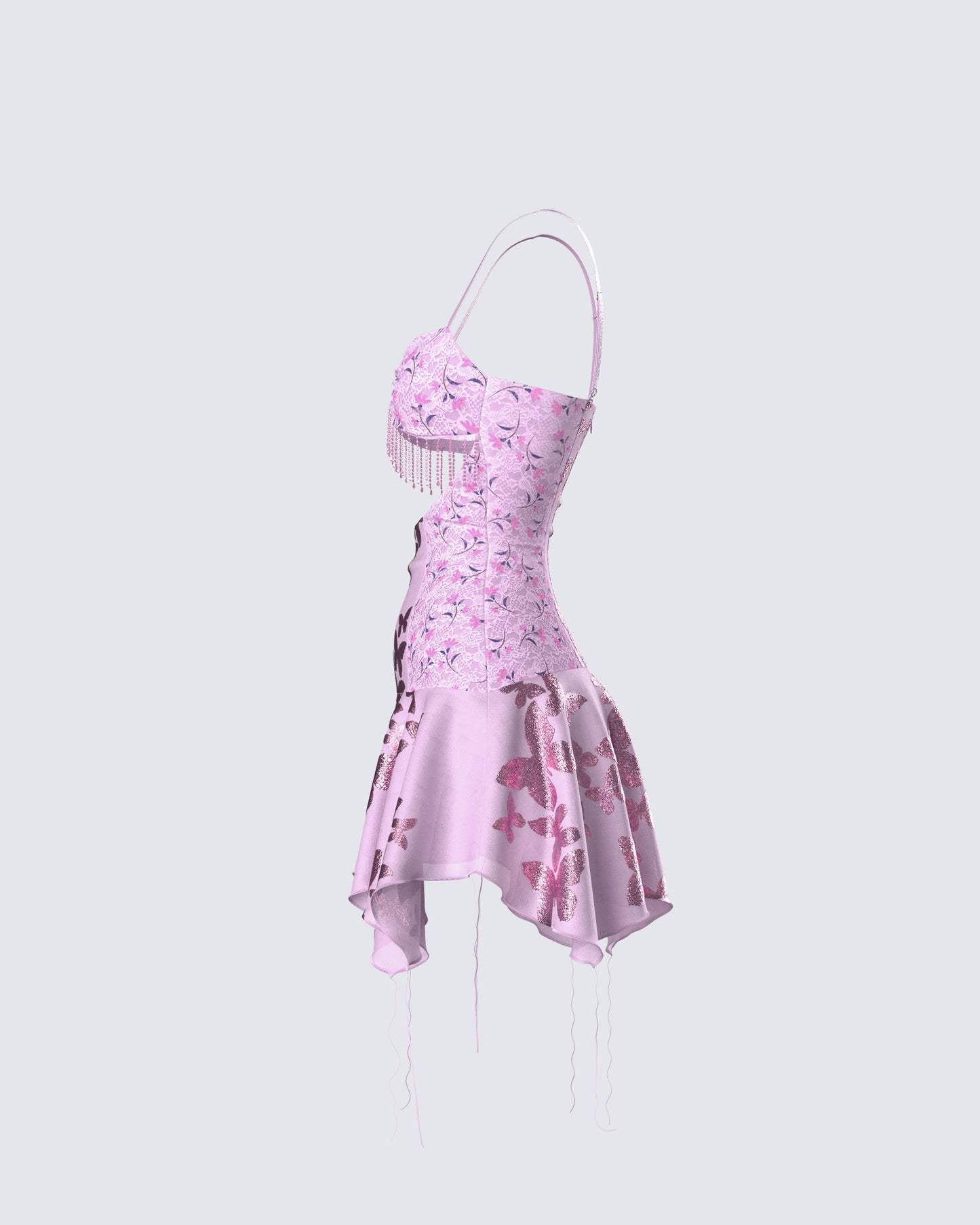 Jaxie Pink Lace Sequin Micro Mini Dress