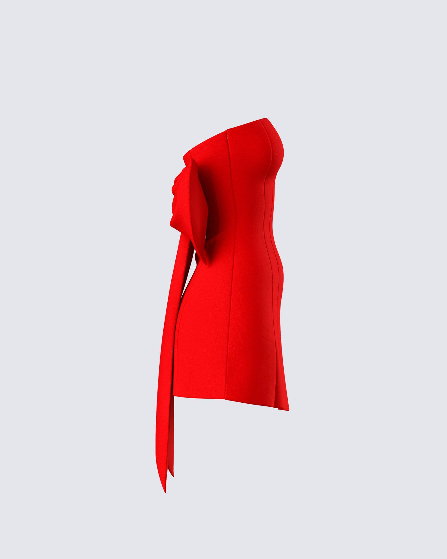McKay Red Strapless Bow Mini Dress