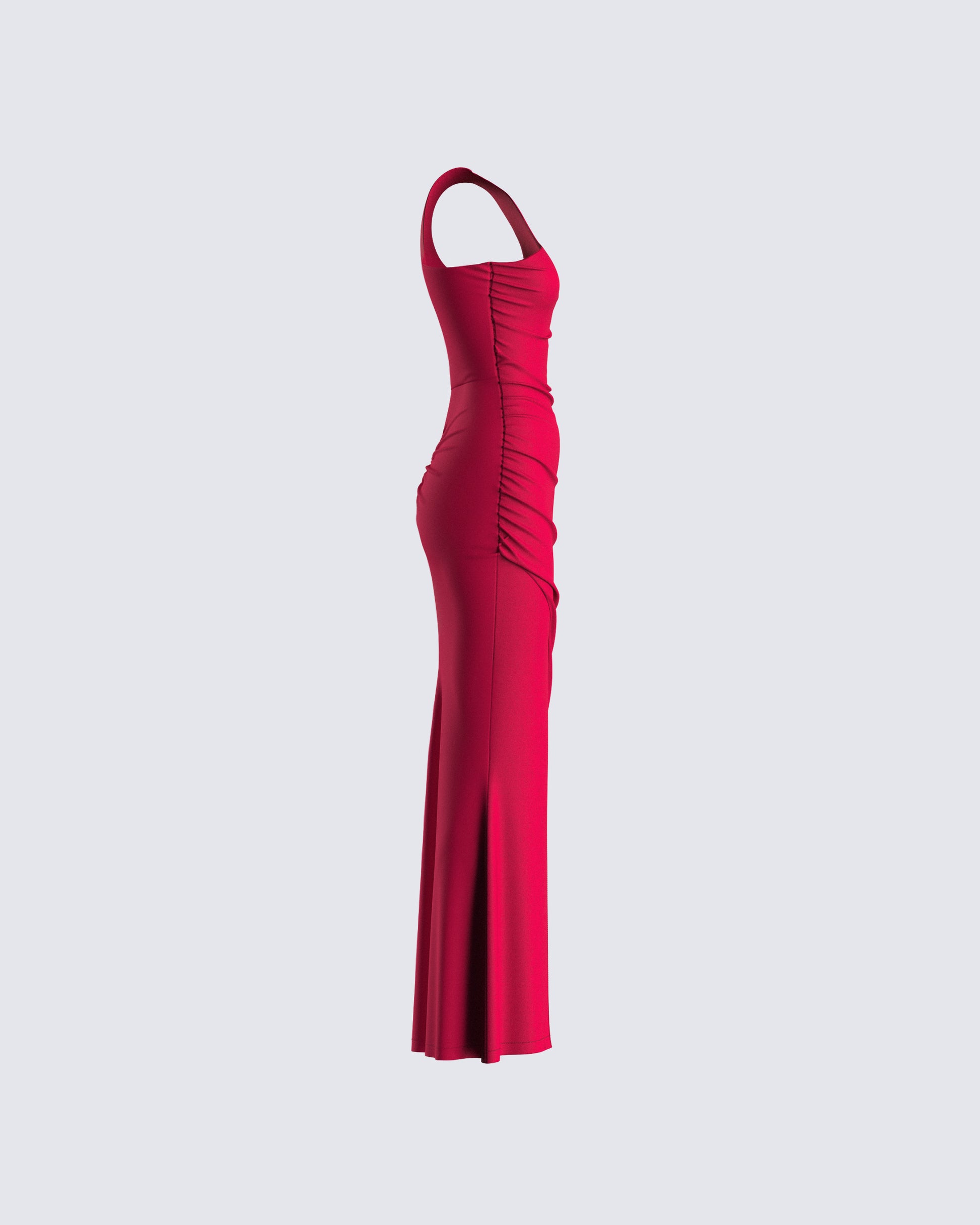 Red One Shoulder Maxi Dress - Bodycon Party Dress FINESSE Red One Shoulder Maxi Dress - Bodycon Party Dress FINESSE
