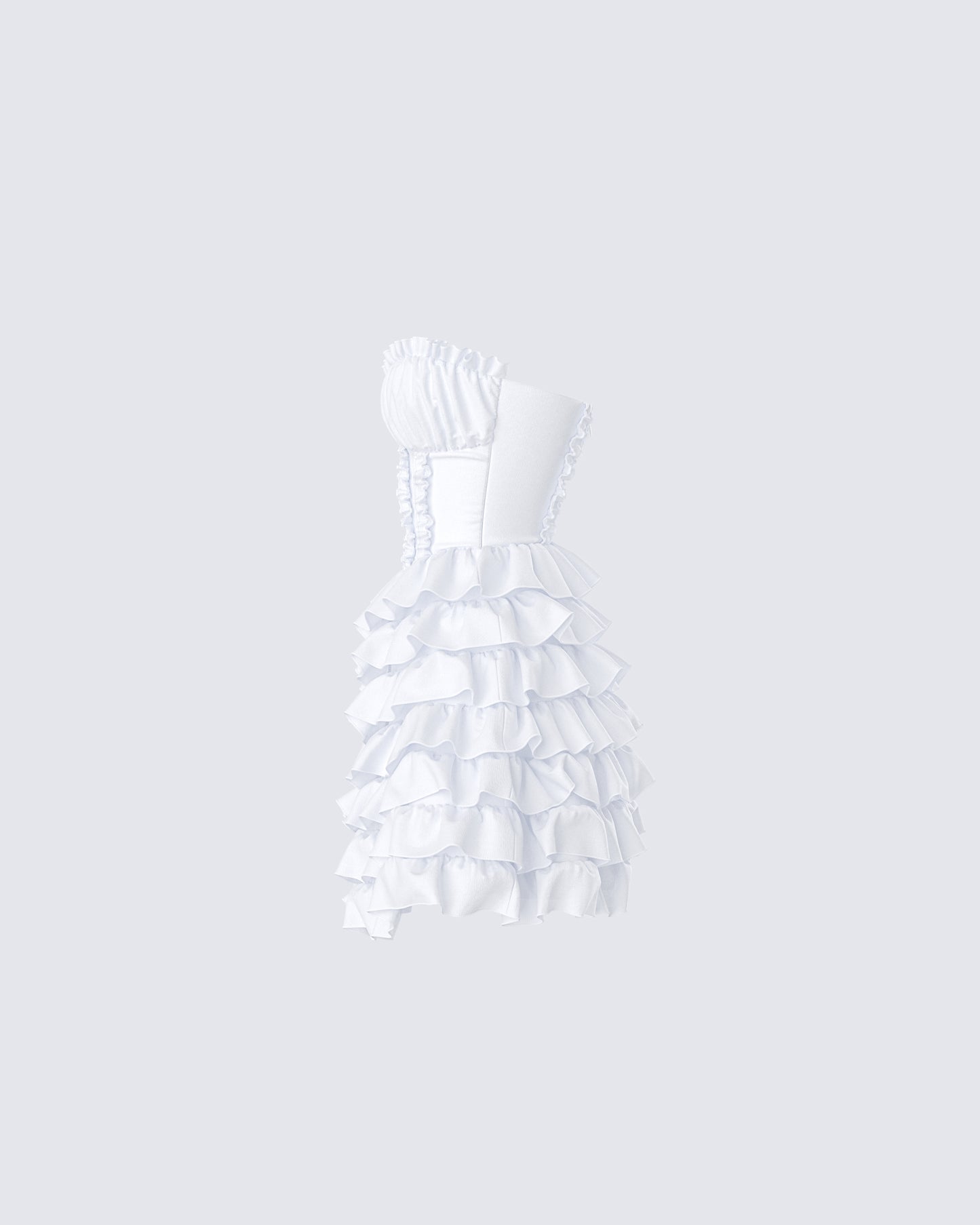 Pipi White Ruffle Mini Dress