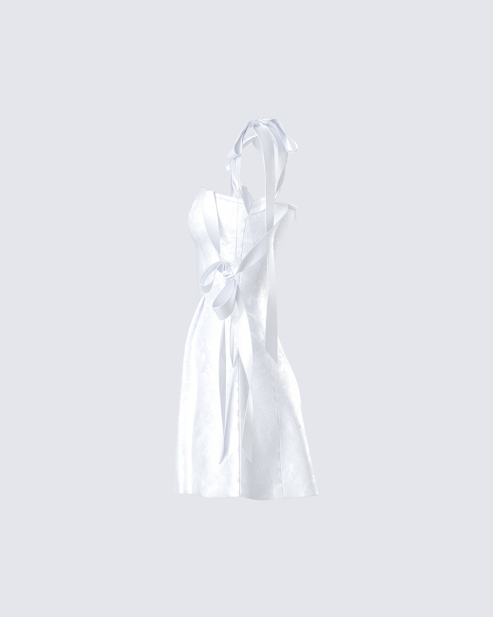 Valeria White Satin Mini Dress