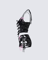 Halsey Black Lace Set