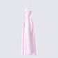 Eulla Pink Satin Midi Dress