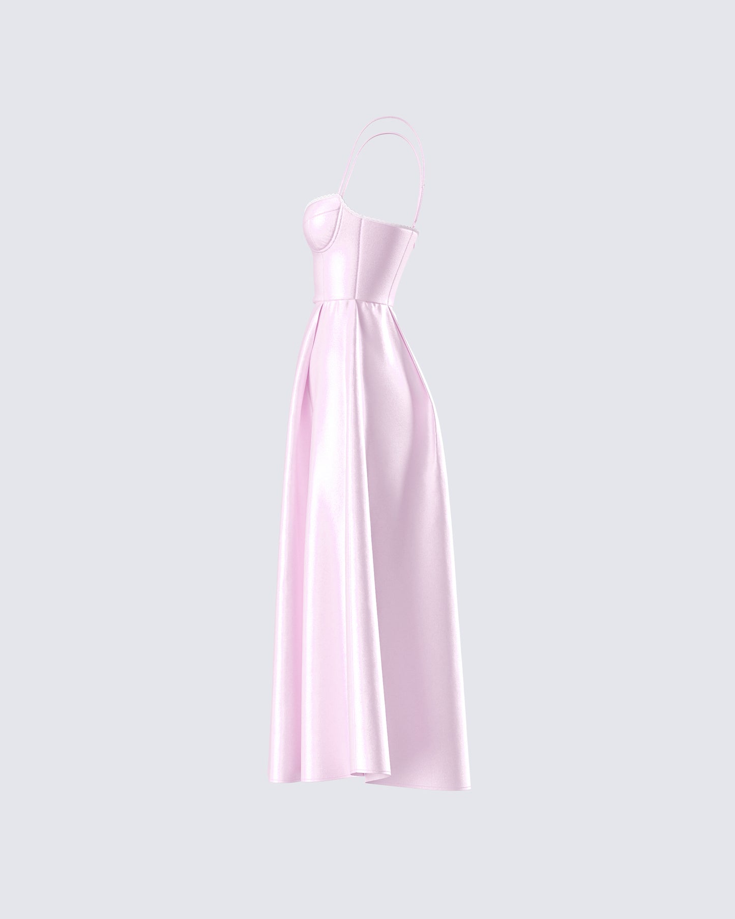 Eulla Pink Satin Midi Dress