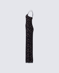 Nevaeh Black Lace Maxi Dress