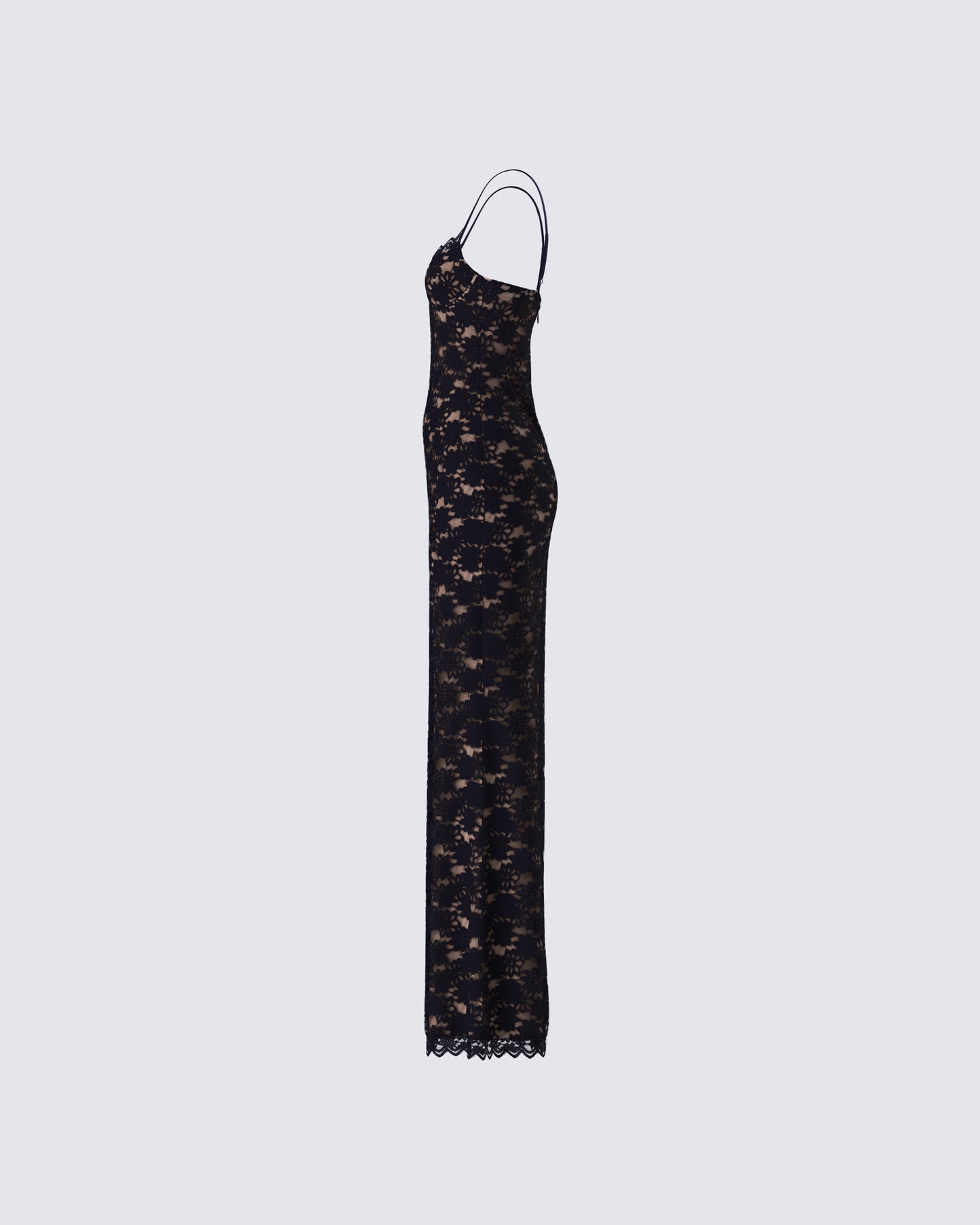 Nevaeh Black Lace Maxi Dress