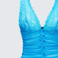 Hyacinth Blue Floral Bow Detail Top