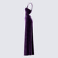 Stephanie Purple Velvet Maxi Dress