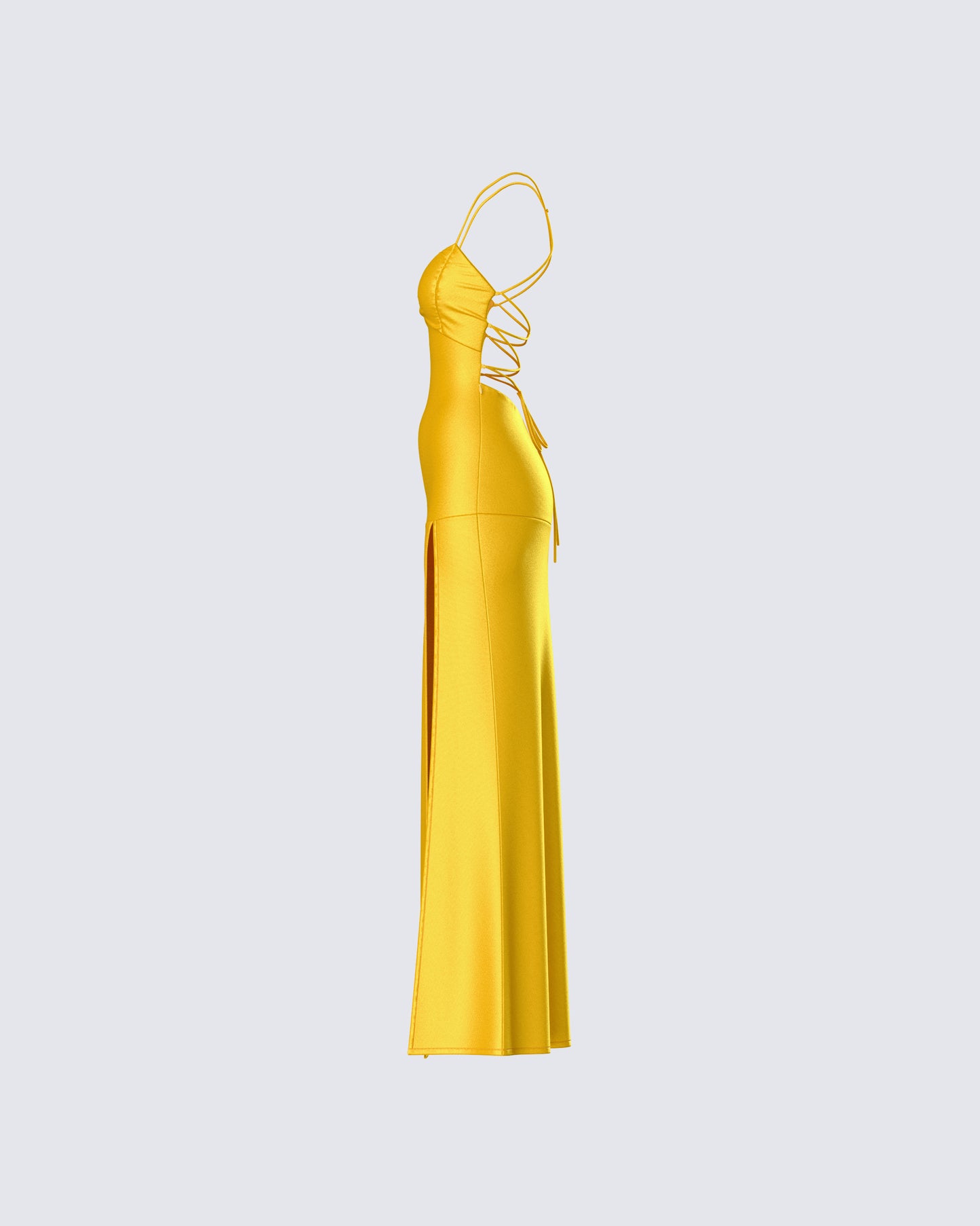 Zabel Orange Satin Maxi Dress