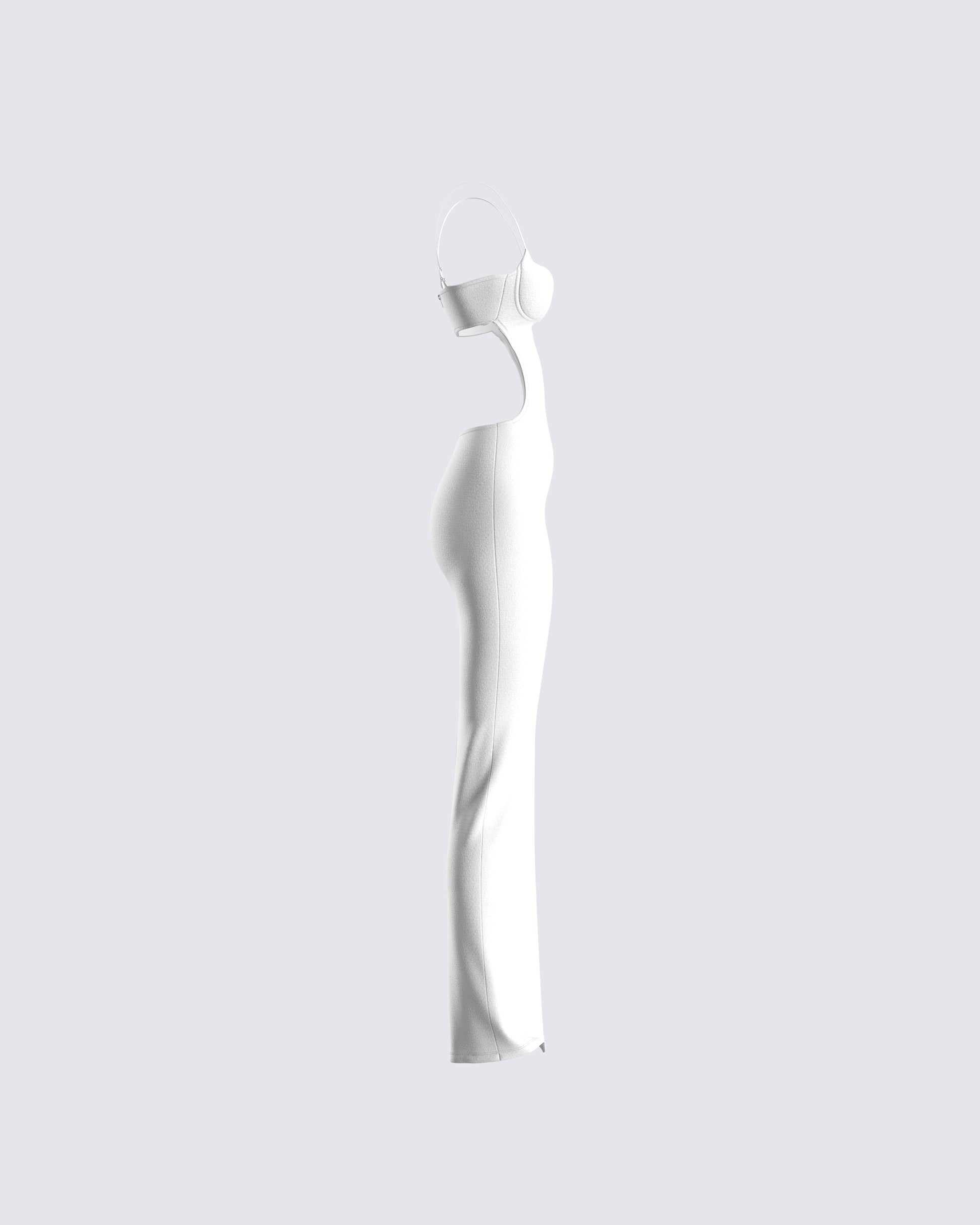 White Cut Out Maxi Dress - Bodycon Formal Evening FINESSE White Cut Out Maxi Dress - Bodycon Formal Evening FINESSE