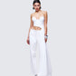 Women's white top styled on model – FINESSE