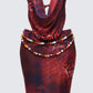 Neeve Brown Mesh Bead Trim Maxi Dress