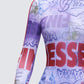 Cleodora Purple Printed Mesh Top