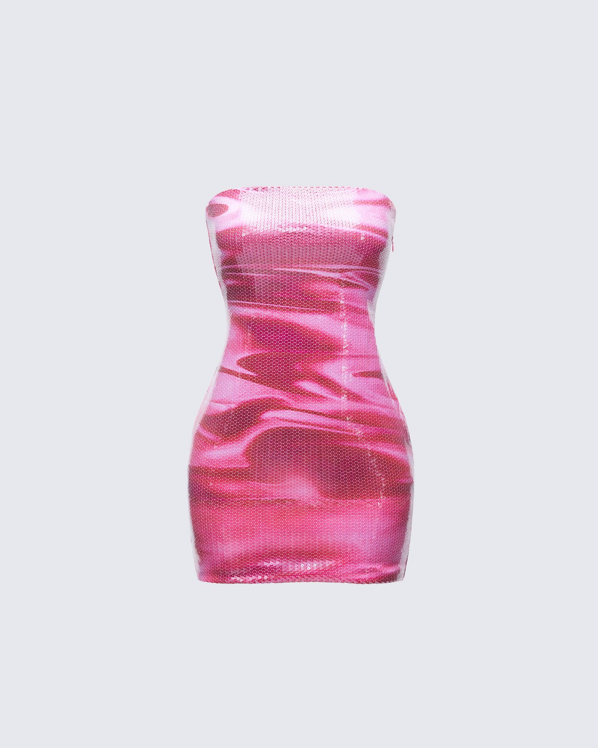 Pink Sequin Strapless Mini Dress - Bodycon Party FINESSE Pink Sequin Strapless Mini Dress - Bodycon Party FINESSE