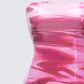 Magali Pink Printed Sequin Strapless Dress