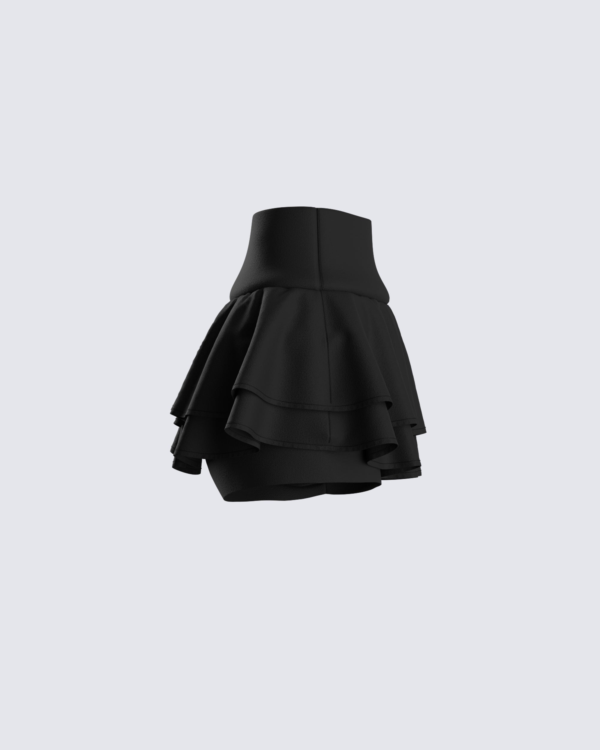 Black ruffle skirt clearance 3d