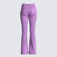 Janice Pink Mid Rise Flared Jean