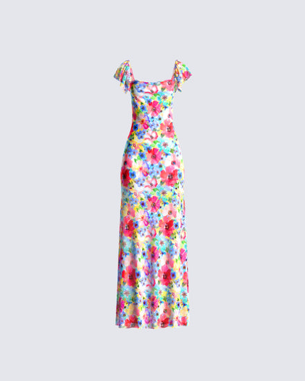 Helga Printed Floral Maxi Dress