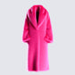 Corinne Hot Pink Vegan Fur Coat