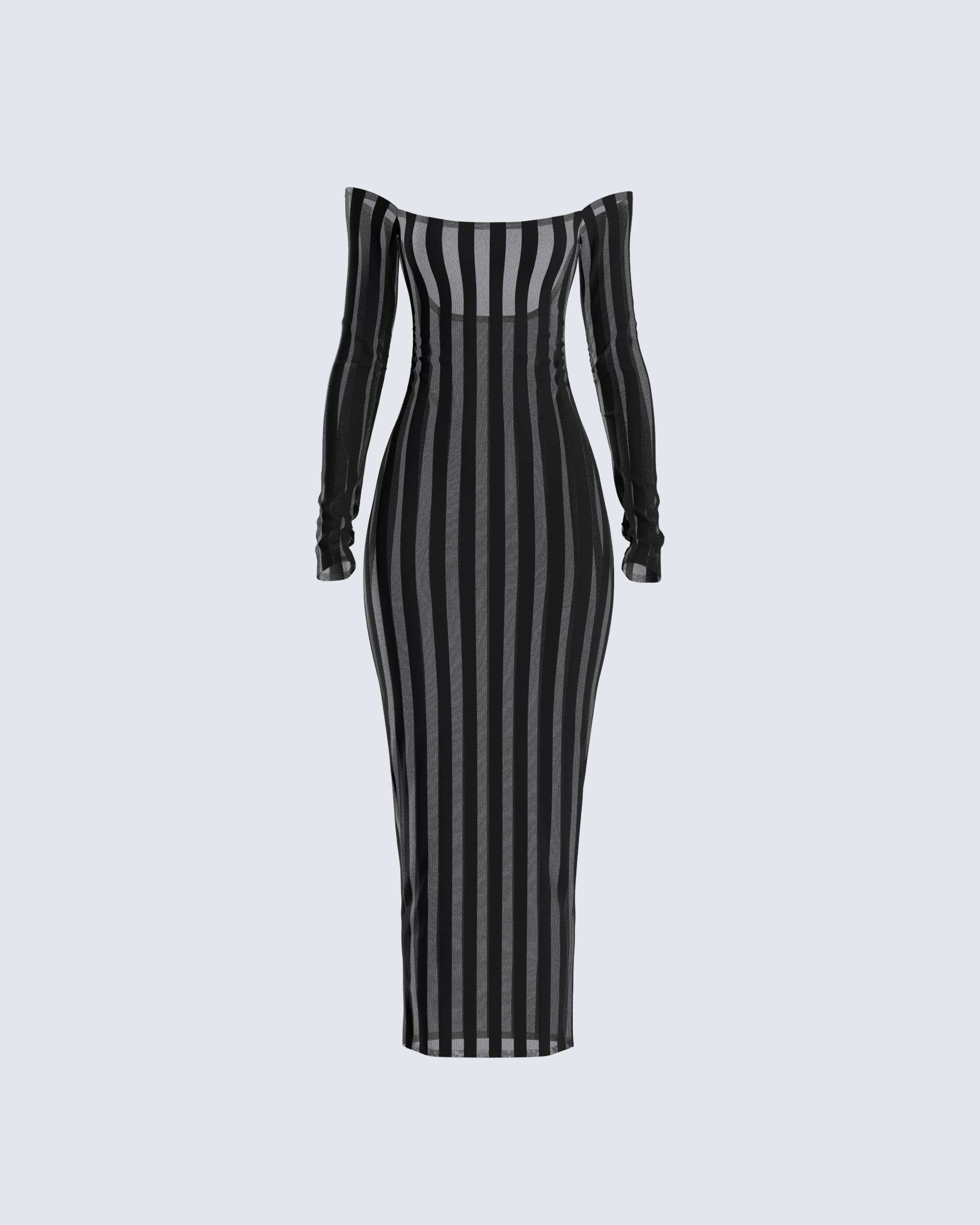 Meritt Black Stripe Midi Dress – FINESSE